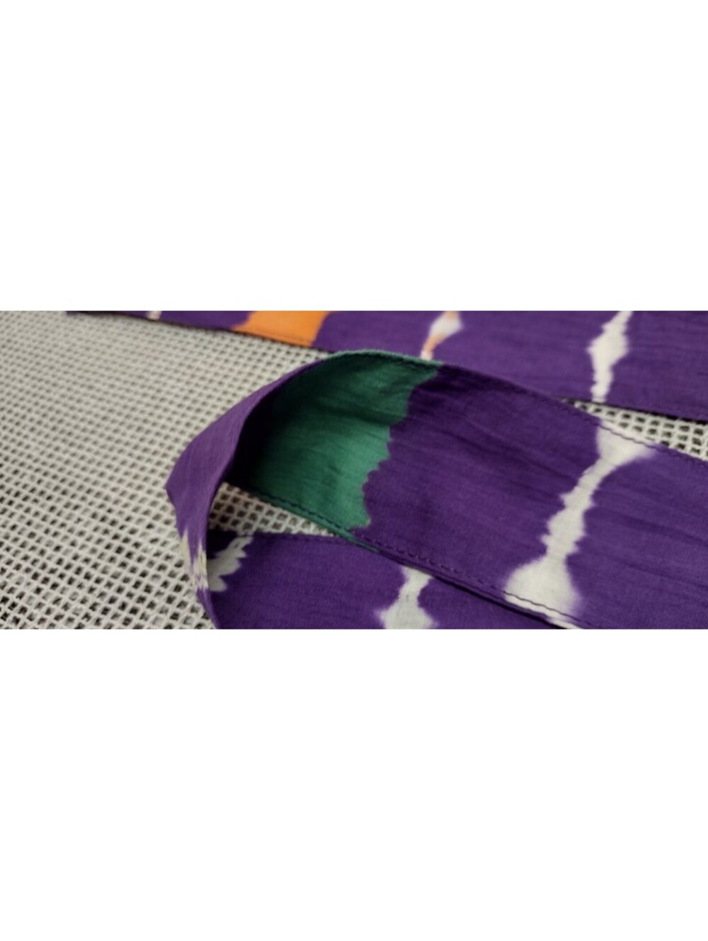 1970s Purple Sash Belt L Psychedelic Tie Dyed Cotton Head band ORIGINAL HIPPIE - Picture 7 of 13